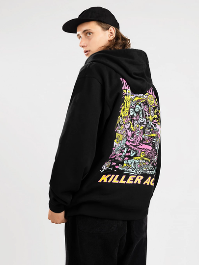 Killer Acid X Santa Cruz Hand Zip Hoodie musta