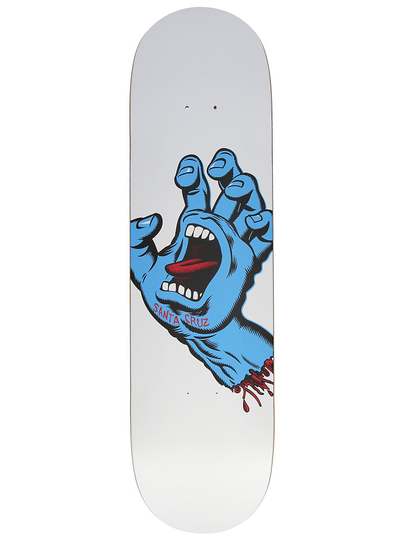 Santa Cruz Screaming Hand 8.25" Skateboard Deck valkoinen