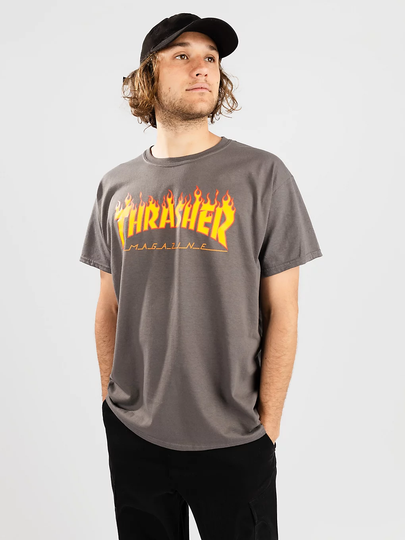 Thrasher Flame T-Shirt harmaa