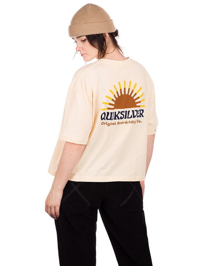 Quiksilver Boyfriend Crop Linen Long Sleeve T-Shirt valkoinen