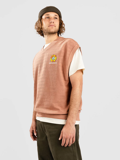 Converse Textured Embroidered Vest Pullover punainen