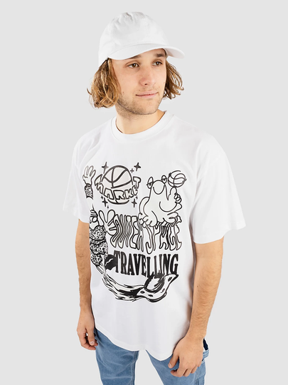 Market Outer Space Traveling Uv T-Shirt valkoinen