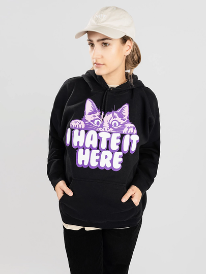A.Lab Sad Cat Hoodie musta