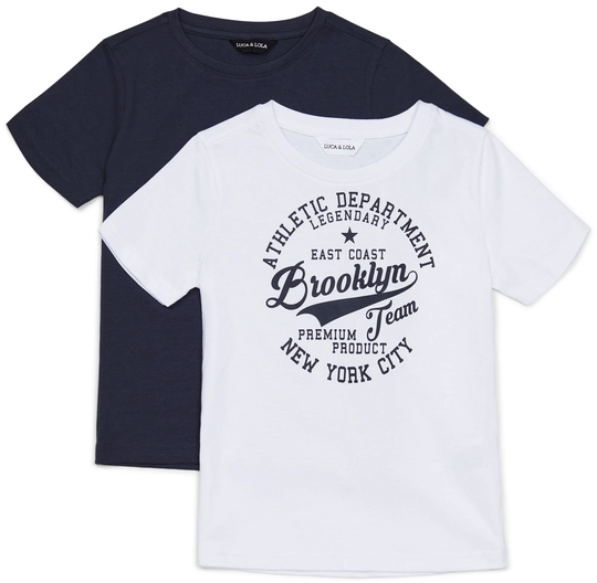 Luca & Lola Paulo T-paidat, White/Navy 134-140