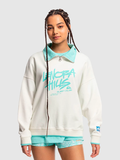 Quiksilver X Stranger Things Lenora Half Zip Sweater valkoinen