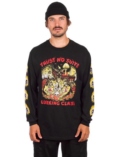 Lurking Class Trust No Suits x Matt Stikker Collab Longlseeve T-Shirt musta