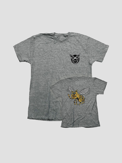 Pig Wheels Pig Fly T-Shirt harmaa