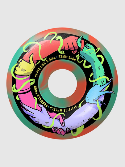 Spitfire F4 Skate Like A Girl Classic 99A 53mm Wheels valkoinen