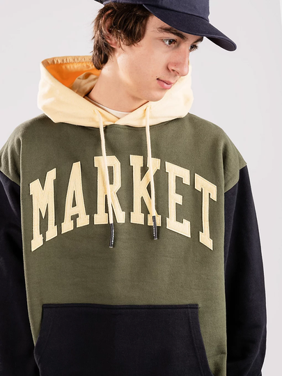 Market Colorblock Hoodie harmaa