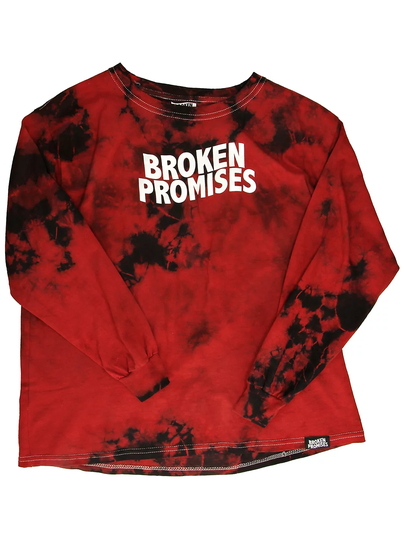 Broken Promises Wave Logo Longsleeve T-Shirt punainen