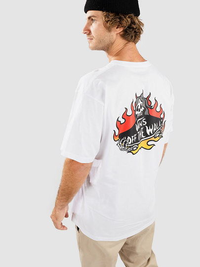 Vans Fuego Skeleton Logo T-Shirt valkoinen