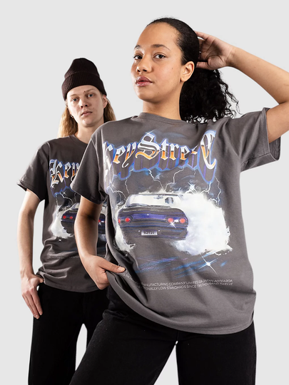 Key Street Burn Out T-paita harmaa
