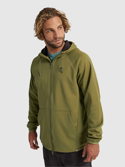 Burton Crown Weatherproof Vetoketjullinen huppari vihreä