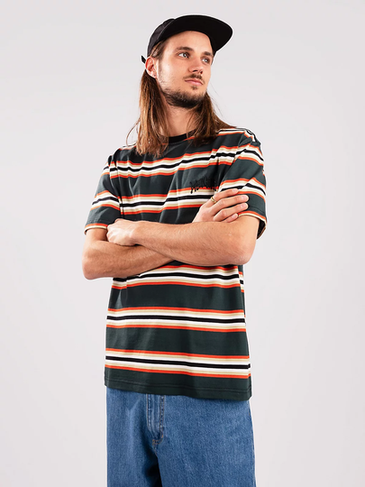 Welcome Thelema Stripe Yarn-Dyed T-Shirt vihreä