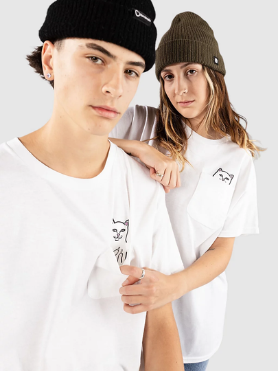 RIPNDIP Lord Nermal Pocket T-paita valkoinen