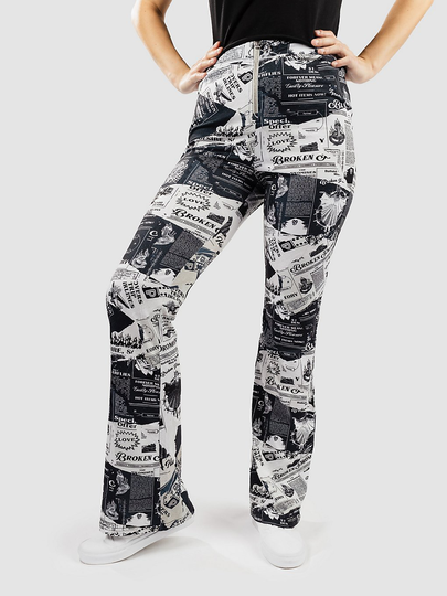Broken Promises Mixed Media Flare Pants kuviotu