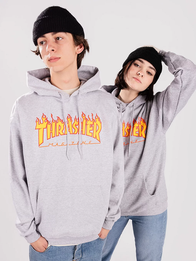Thrasher Flame Huppari harmaa