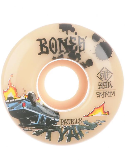 Bones Wheels STF Ryan Crash & Burn 99A V4 Wide 53mm Wheels valkoinen