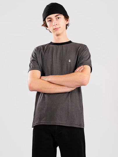 Volcom Slated Stripe Crew T-Shirt musta