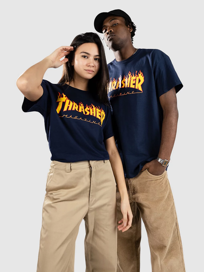 Thrasher Flame T-paita sininen