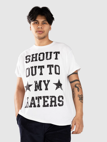 Ninth Hall Shoutout To My Haters T-paita valkoinen