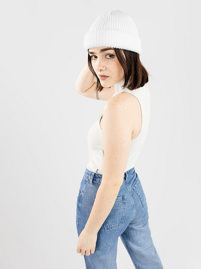 Afends Iconic Hemp Rib High Neck Tank Top valkoinen