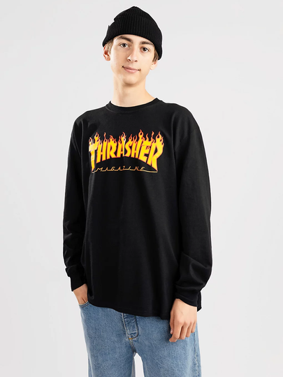 Thrasher Flame Long Sleeve T-Shirt musta