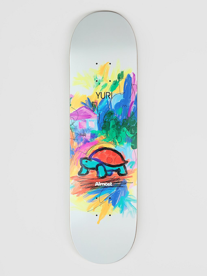 Almost Mean Pets Paint Imp. Light Yuri 8.375" Skateboard Deck valkoinen