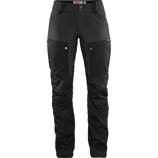 Fjällräven Keb Trousers Curved W Short - Black-stone Grey - Naiset - 36