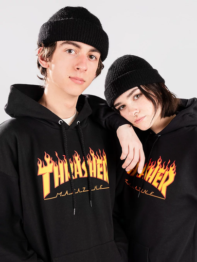 Thrasher Flame Huppari musta