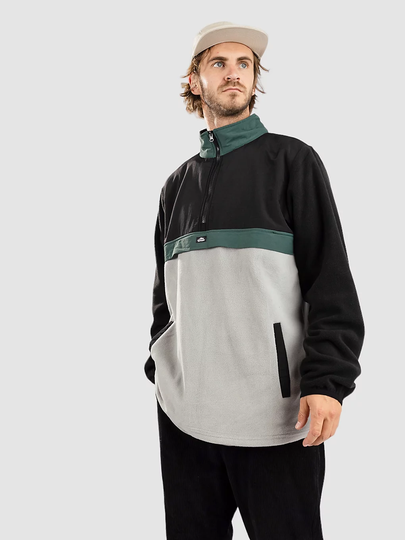 Blue Tomato 1/4 Placket Half-Zip Fleeceneule musta