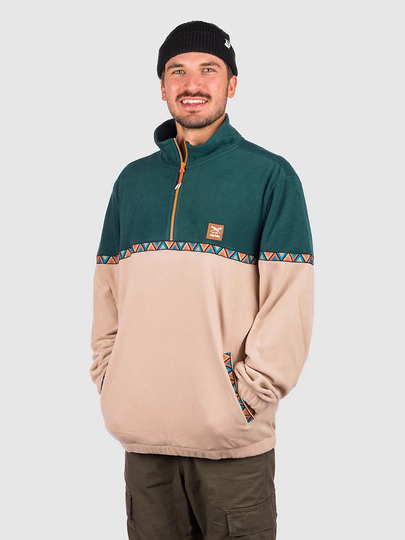 Iriedaily Monte Noe Troyer Half-Zip Fleeceneule vihreä