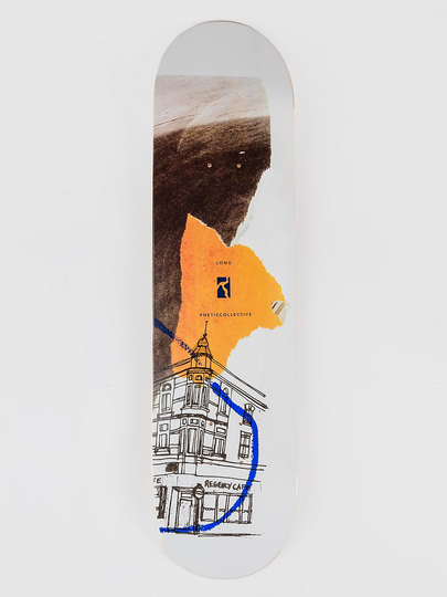 Poetic Collective Long 8" Skateboard Deck valkoinen