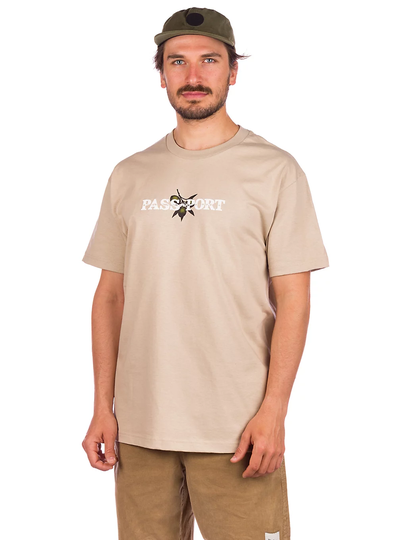 Pass Port Olive Puff Print T-Shirt ruskea
