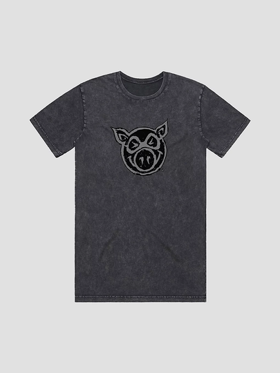 Pig Wheels Stonewash T-Shirt musta