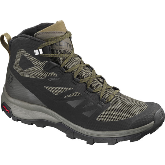 Salomon Outline Mid Gtx - Black/beluga/capers - Miehet - UK 10