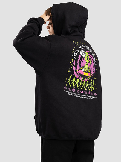 A.Lab We Leave In Peace Hoodie musta