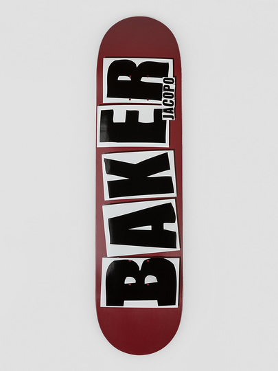 Baker JC Brand Name Maroon Matte 8.0" Skateboard Deck punainen