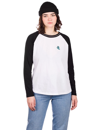 Santa Cruz Mini Hand Baseball Long Sleeve T-Shirt valkoinen