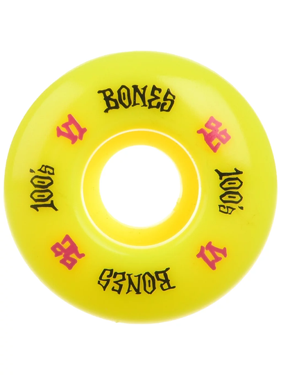 Bones Wheels 100's OG #17 V1 100A 52mm Wheels keltainen