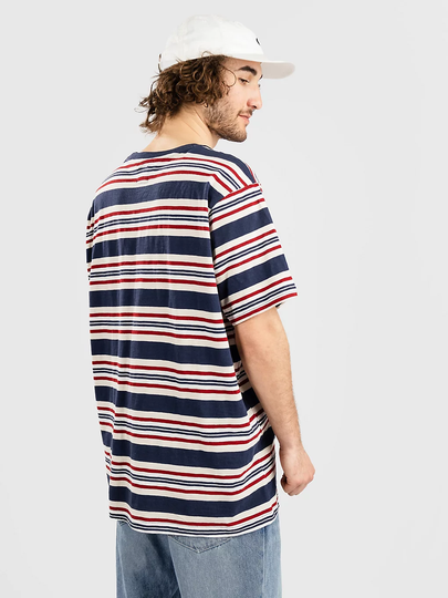 RVCA Blue Beat Stripe T-Shirt kuviotu