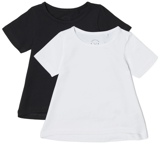 Luca & Lola Malena T-Paidat 2-pack, White/Anthracite 134-140