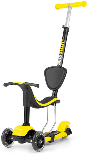 Milly Mally Little Star Potkuauto/Potkulauta 3-in-1, Keltainen
