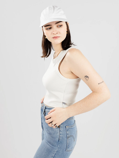 Afends Jassy Hemp Rib Singlet Tank Top valkoinen