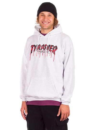 Thrasher Blood Drip Hoodie harmaa