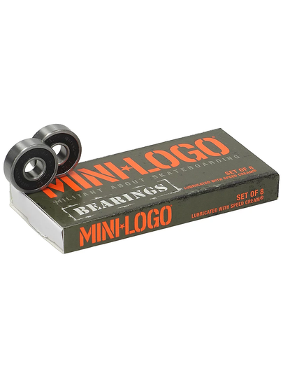 Mini Logo 608ZRS Series 3 Bearings musta