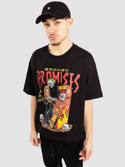 Broken Promises Try Again T-Shirt musta