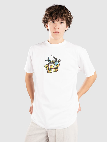 Santa Cruz Sommer Sparrow Front T-paita valkoinen