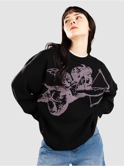Worship Supplies Cherub Box Fit Crew Knit Neule musta