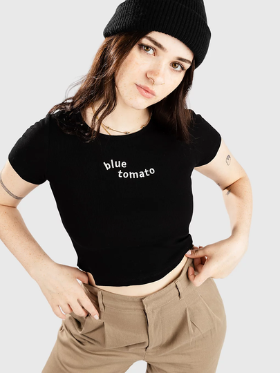 Blue Tomato Crop Rib T-Paita musta